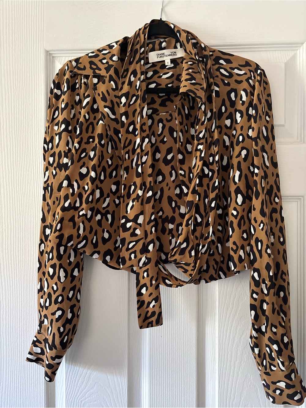 Diane Von Furstenberg Leopard Print Wrap Blouse
